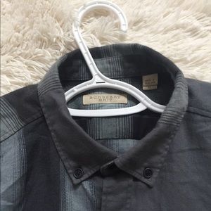 Burberry Gray Check Button Down